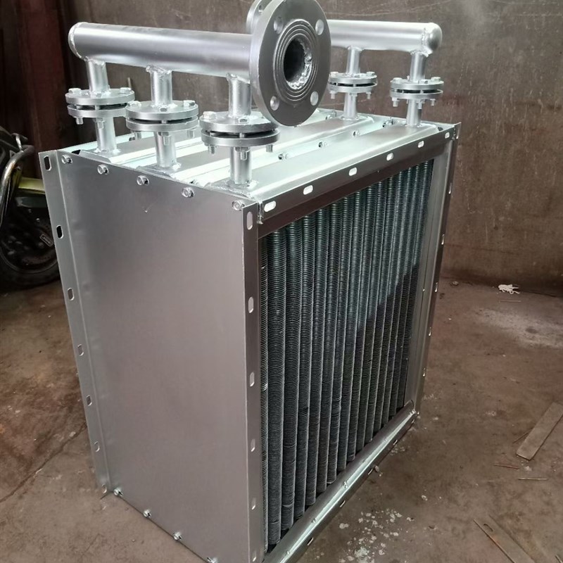 工業(yè)烘干機蒸汽散熱器導(dǎo)熱油箱碳鋼換熱器不銹鋼翅片60公分特價